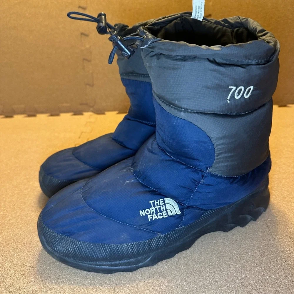 The North Face Nuptse Bootie Men 10 Navy Blue 700 Down Winter Snow Boot 9L3 TB1Y